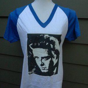 1980s Eddie Cochran Single Stitch Raglan Shirt * Women's Med (38)